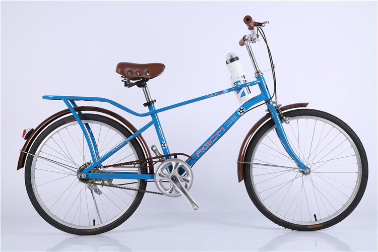 Made in China steel colorful 26 OL city bicicle for lady with Shimano thumb shifter 7 speed with pvc basket