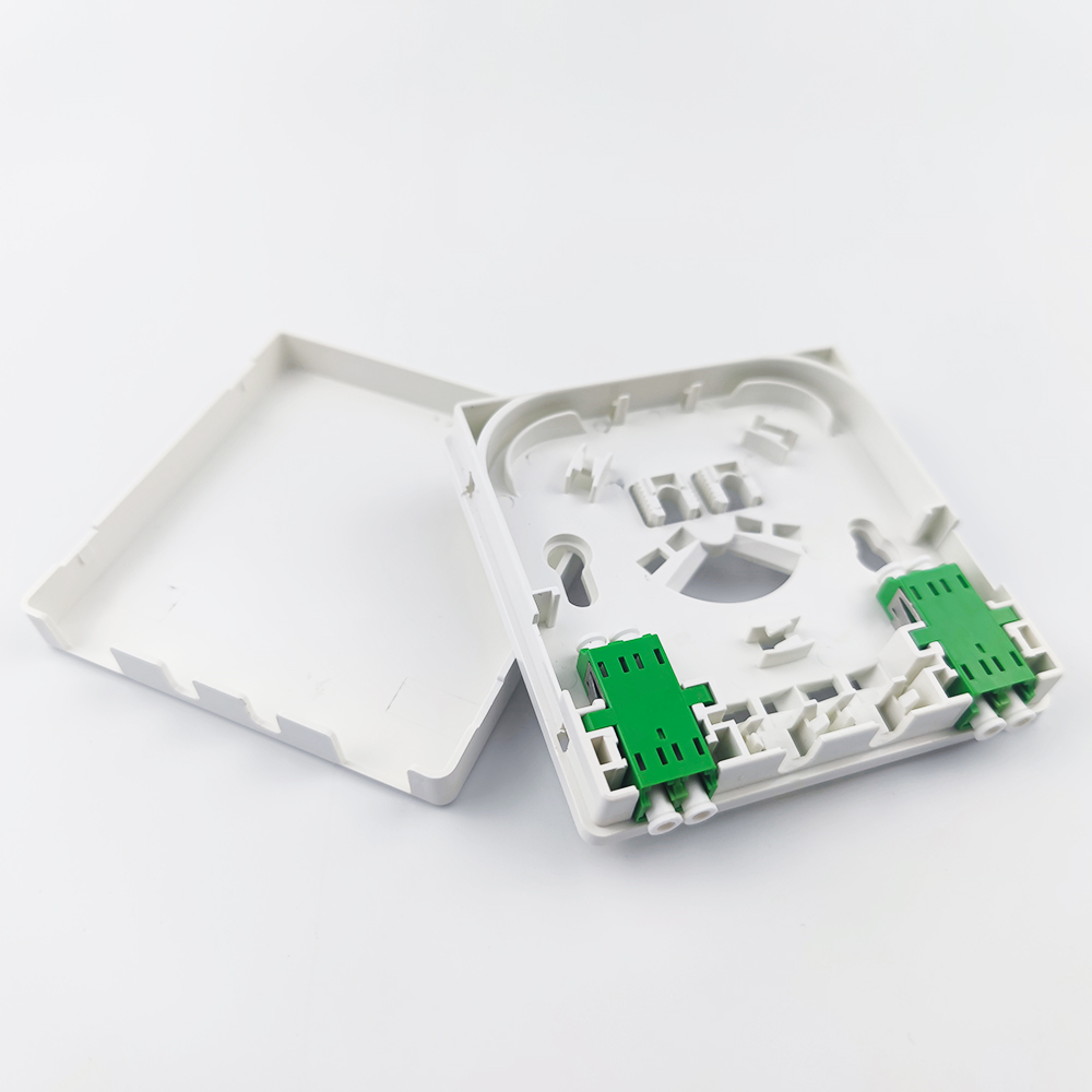 2 Cores LC APC Plastic Faceplate Fiber Optic Socket Panel for Indoor in FTTH Network