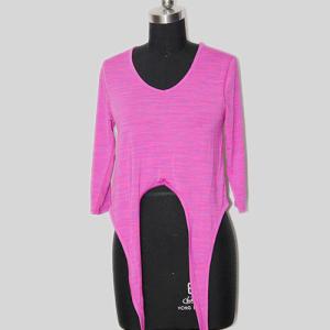 Quality 180GSM Pink Yoga T Shirts , Polyester And Spandex Cool Yoga Shirts wholesale