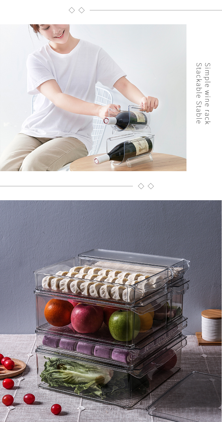 Refrigerator storage container fridge organizatiofn box organizer with lid