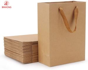 Quality Glued 30cm Paper Standing Pouch With Twisted Handles wholesale