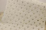 White Cotton Embroidered Lace Fabric 49in Width Breathable Eyelet