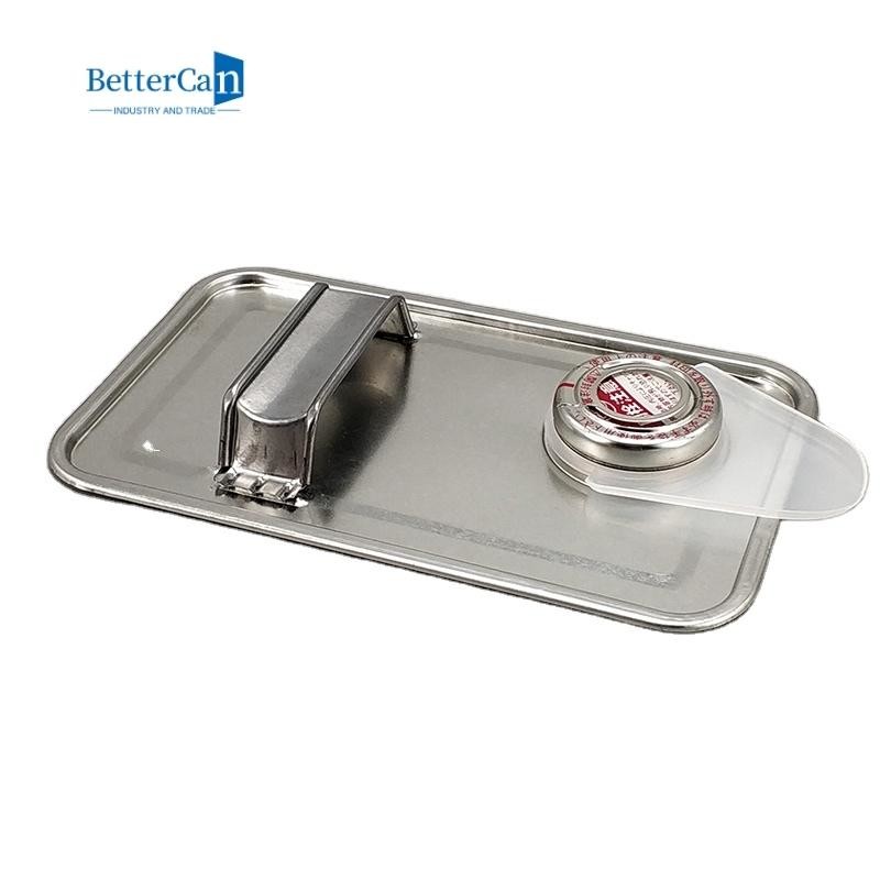 Square Tinplate Paint Can Accessories With Handle / Cap