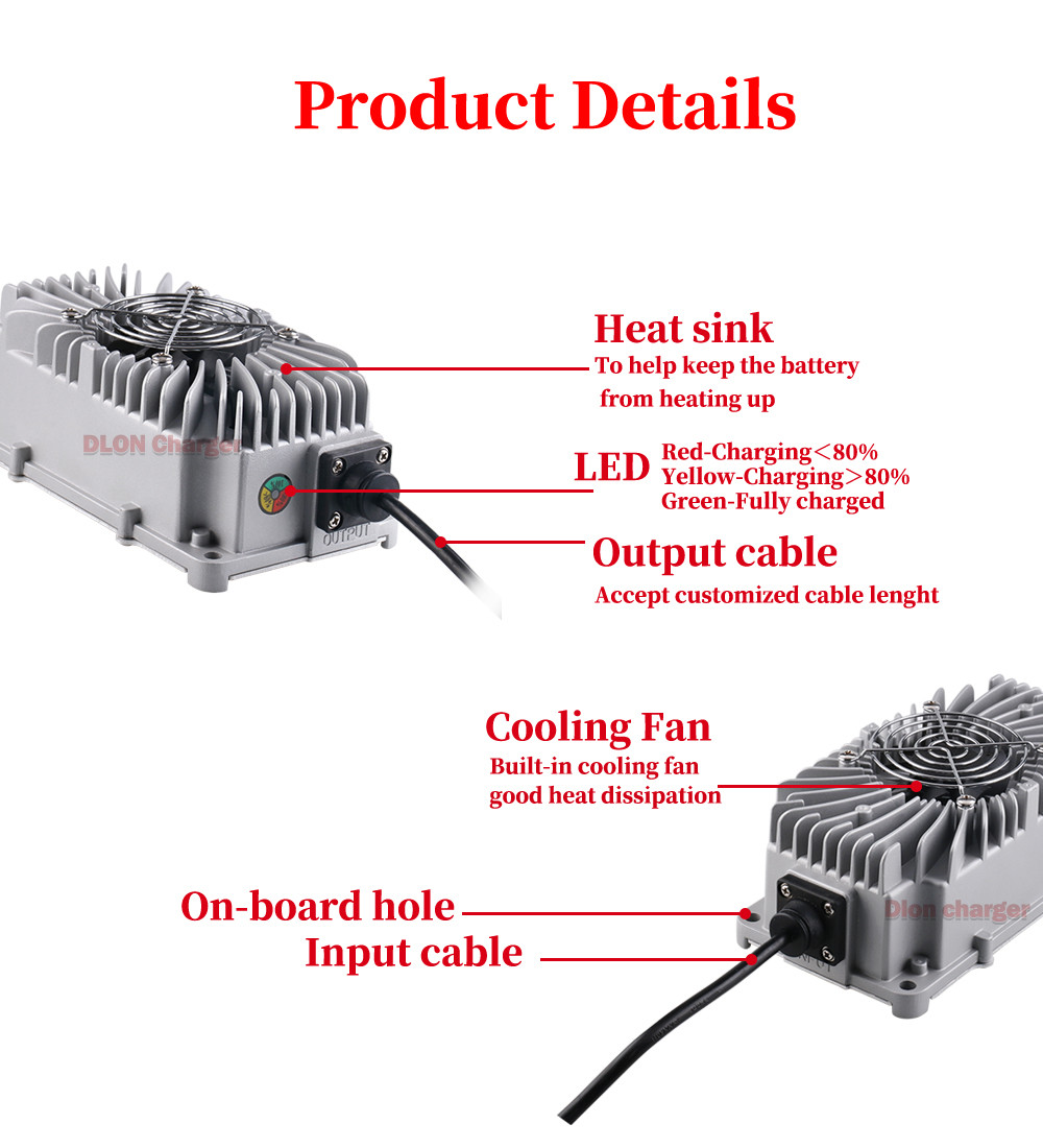 DLON factory IP67 48v battery charger waterproof 48V 5A lead acid / lithium / lifepo4 battery charger