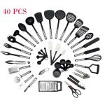 OCPO KITCHEN 40PCS SS410 Nylon Cooking Utensils Safe Nylon Cookware