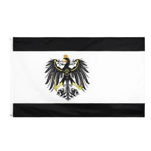 Quality 90x150cm Rectangle 100D Polyester Germany Prussia Flag wholesale