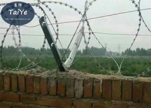 Quality Top Concertina Barbed Wire Fence Post Bolt On Barb Wire Arms With 6 Holes wholesale