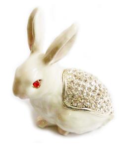 Quality Easter Rabbit Bejeweled Trinket Box Rabbit Jewelry Trinket Box Necklace Ring Holder Easter Easter Bunny Trinket Box wholesale