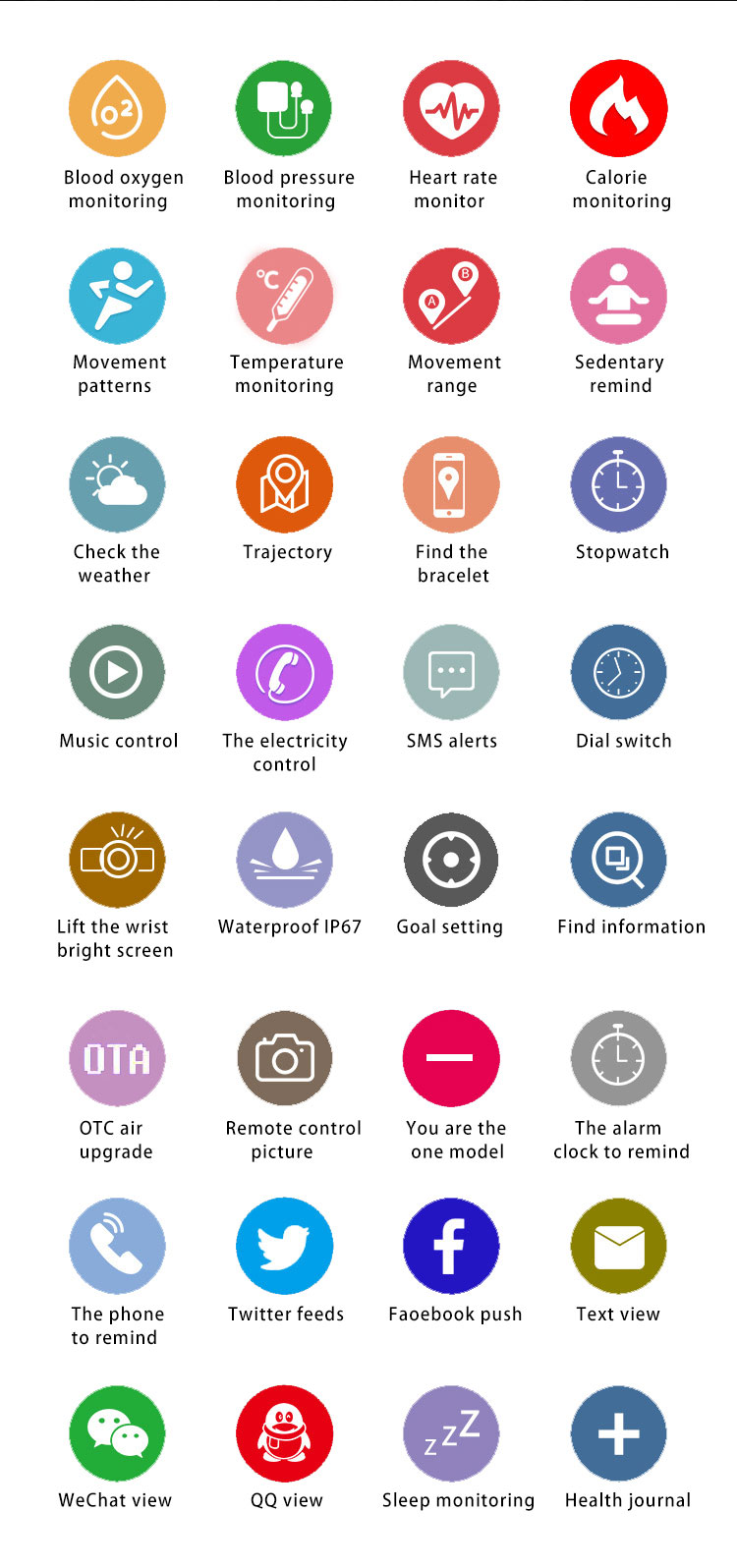 H23s Smartwatch IP67 Blood Pressure Remote Notification Health Care Heart Rate