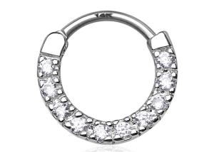 Quality Seamless Hinged Cartilage Clicker Ring , 14k White Gold Nose Ring wholesale