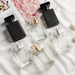 Quality Empty 50ml Travel Perfume Spray Bottle Clear Refillable Flat Luxury Square Cosmetic wholesale