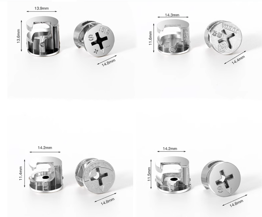 Smooth Furniture Assembly Zinc Alloy 10 Connectors Plug Mini Fix Cabinet Connector Cam Lock for Quick and Easy Assembly
