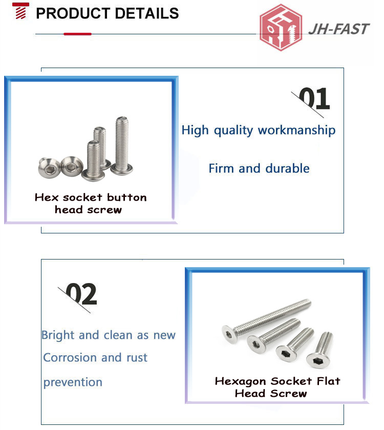 ISO7380 Stainless Steel Hexagon Socket Button Round Head Screw M2 M3 M4 M5 M6 M8 M10