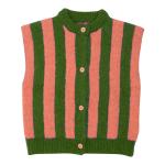 Kids Wool Cotton Blend Striped Chunky Knitted Sweater Vest Button Down Cardigans