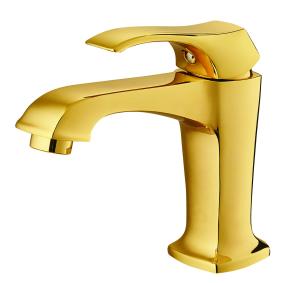Quality Light Gold Wash Basin Faucet One Handle Lavatory Faucet Leak Resistant wholesale