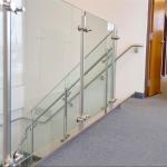 Indoor Staircase Post Glass Railing Custom Handrail Sizes With 12mm Tempered