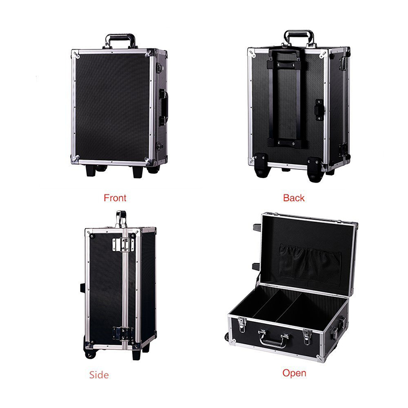 Multi-Function Rolling Aluminum Toolbox Storage Case with Wheels Lift Handle Maintenance Hardware Toolbox