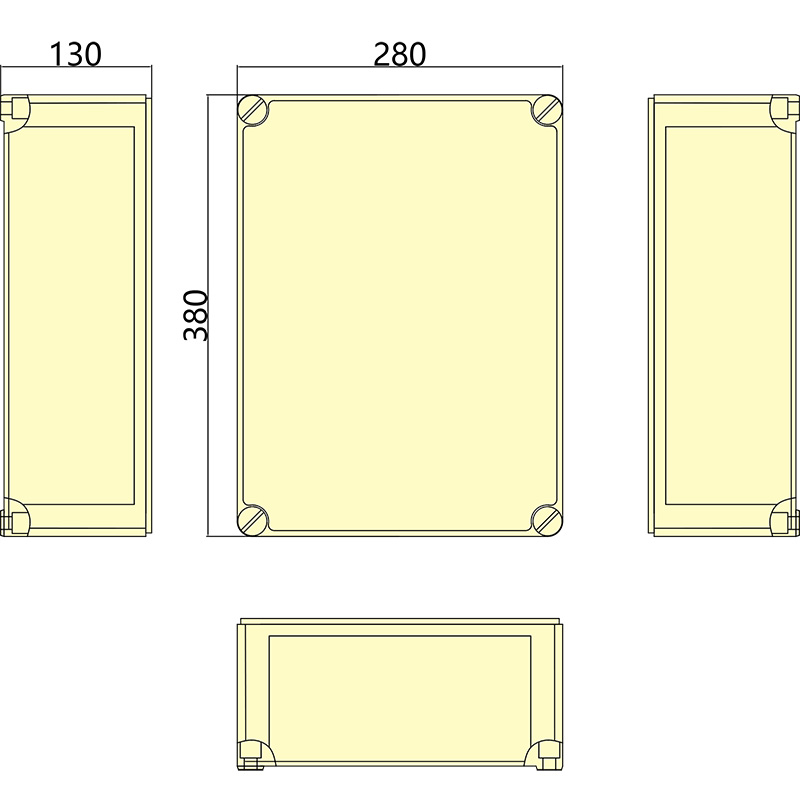 Syntax JJ17 Wall Mounted Distribution Box 32AMP Three Phase With Handle Electrical Maintenance Box 280*380*130mm