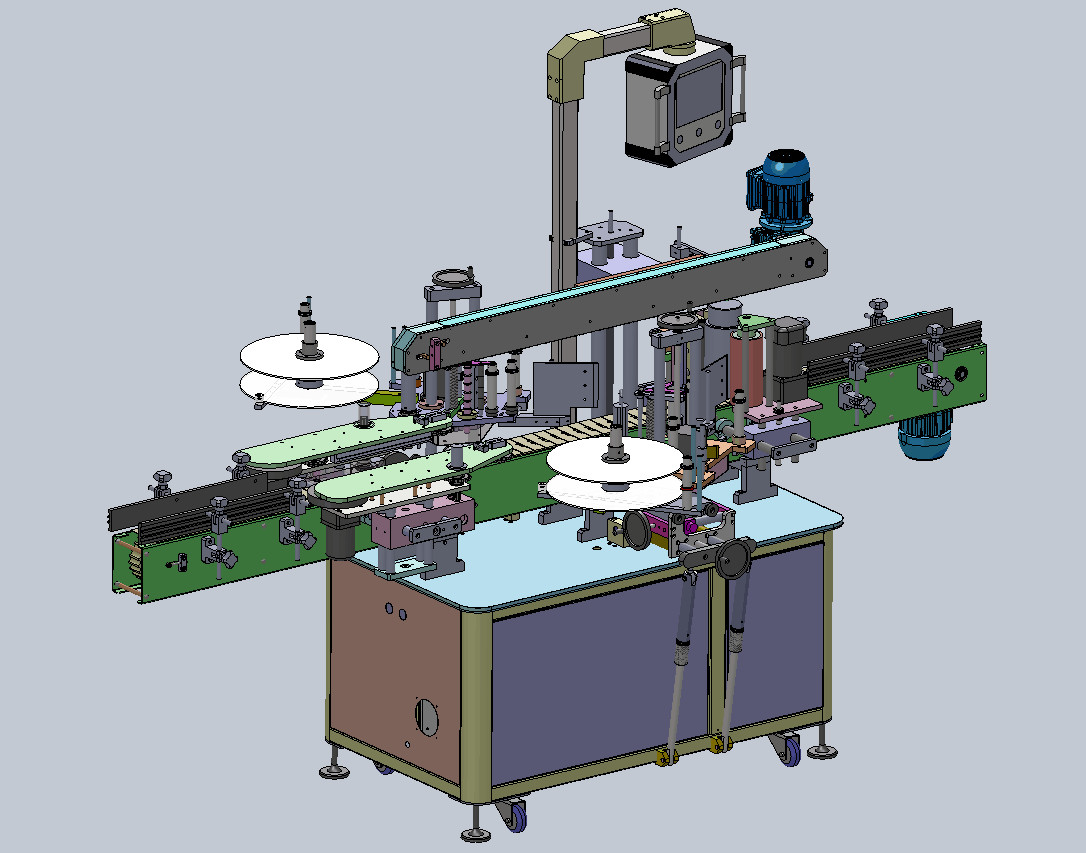 SS304 Aluminum Flat Bottle Automatic Labeling Machine For Cosmetic Shampoo Jar 1500W