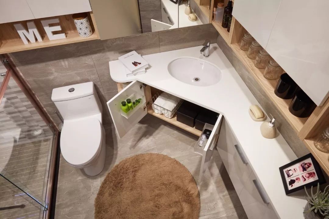 Include Basin Yes Triangular Corner Bathroom Vanity Set with Mirror and Faucet