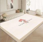 Creamy Imitation Cashmere Living Room Floor Carpets North European