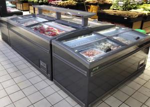 Quality Supermarket Chicken Island Display Freezer Sliding Door Deep Refrigerator Equipment wholesale