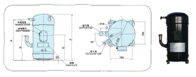 Air Conditioning JT212D-Y1L 7HP Refrigeration Scroll Compressor