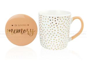 Quality Printable Custom Coffee Mugs Ceramic House Use Lipstick Gold Dots Styles With Lid wholesale