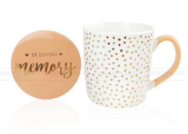 Printable Custom Coffee Mugs Ceramic House Use Lipstick Gold Dots Styles With