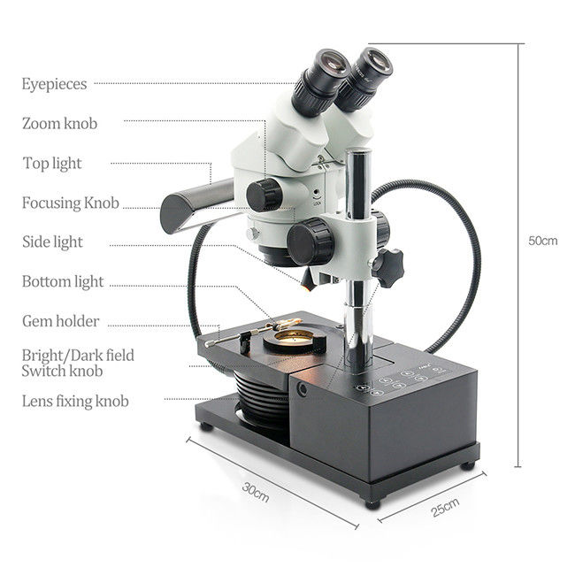 Gem Microscope Swing arm type with 7W high brightness LED bottom light source