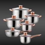 New Product 12 PCS 201 Stainless Steel Pan And Pot Nonstick Cookware Sets With