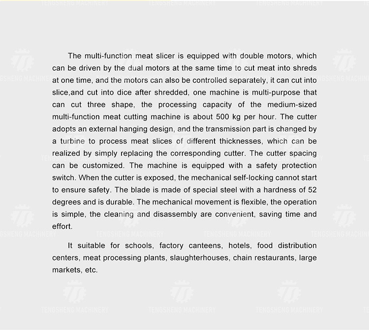 145K 380V Disassembly meat slicer large stainless steel slicer slicer commercial dicing machine