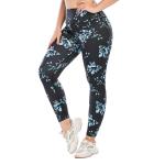 Moisture Wicking Girls Patterned Yoga Pants Anti UV Polyester Spandex Workout