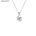 Luxury Geometric Sterling Silver Necklace Blue Topaz Stone Pendant Necklaces