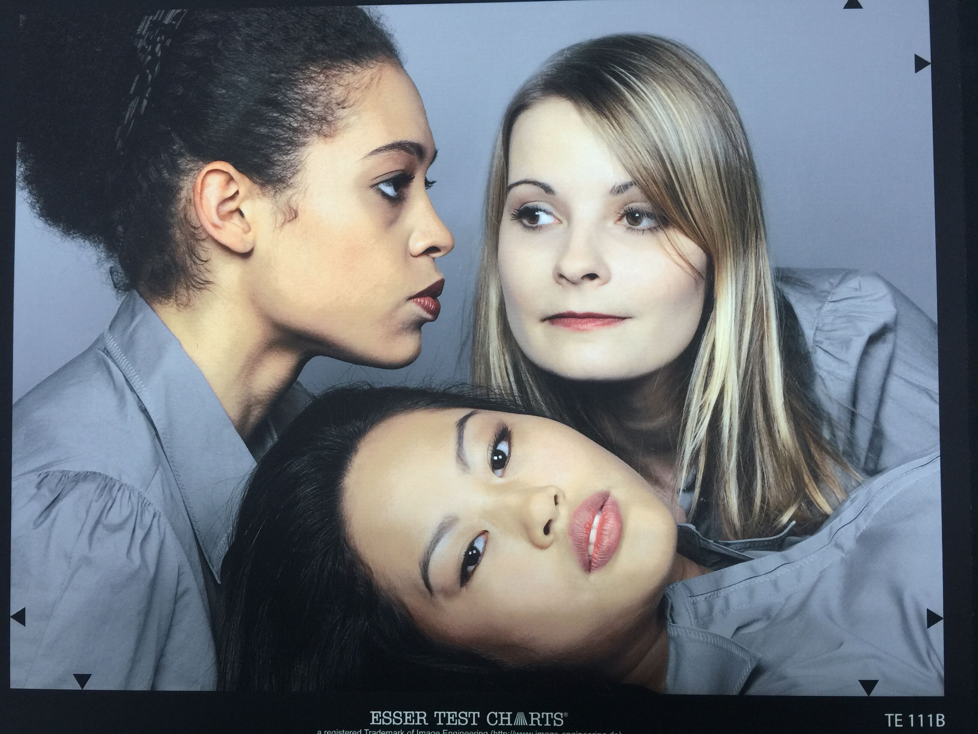 Natural skin tone test charts 