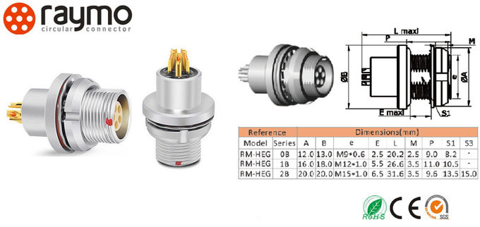 HMG HMA Sealed Waterproof Solder Connectors B Series Panel Mount Receptacle