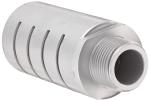 White Black Gray Aluminum Muffler , High Flow Pneumatic Muffler