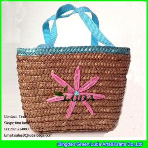 Quality LUDA embroidery flower straw purses brown small wheat straw bags wholesale