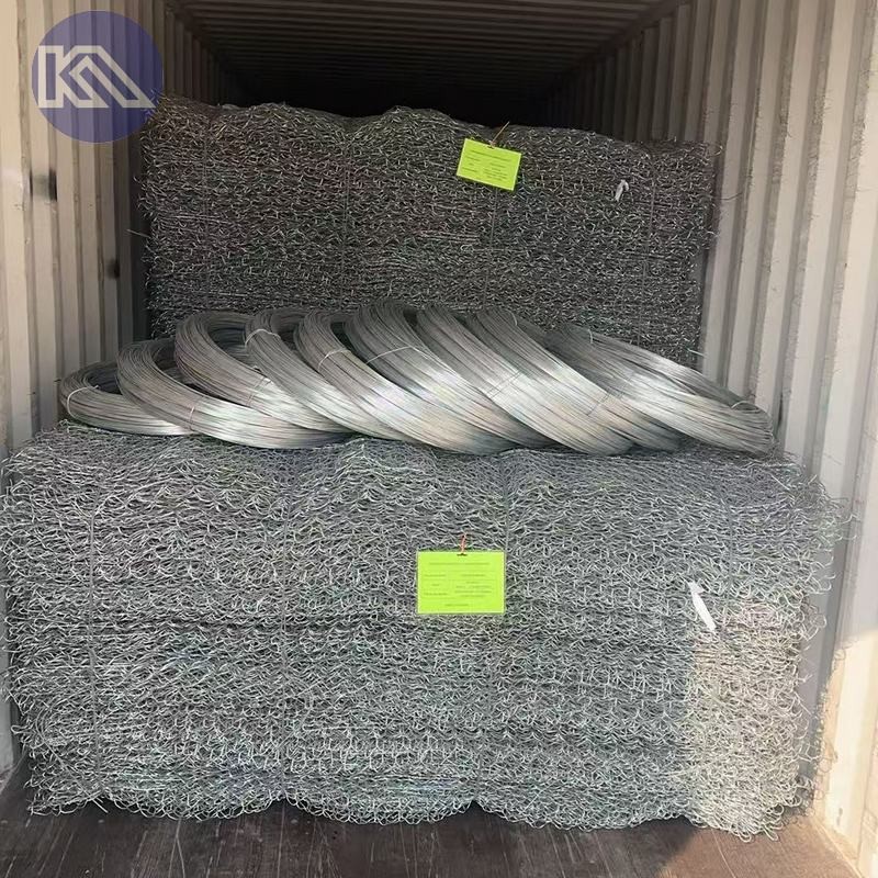 High Zinc Powder Coated Hexagonal Gabion Box Basket Hot Dipped Galvanized Aviary Rack For Stone Cage