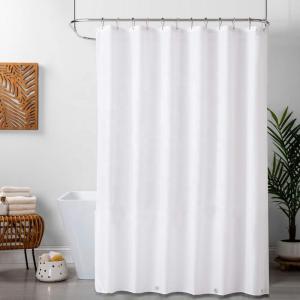 Quality White Wholesale PEVA Plastic Waterproof Thick Bathroom Shower Curtains With Hooks wholesale