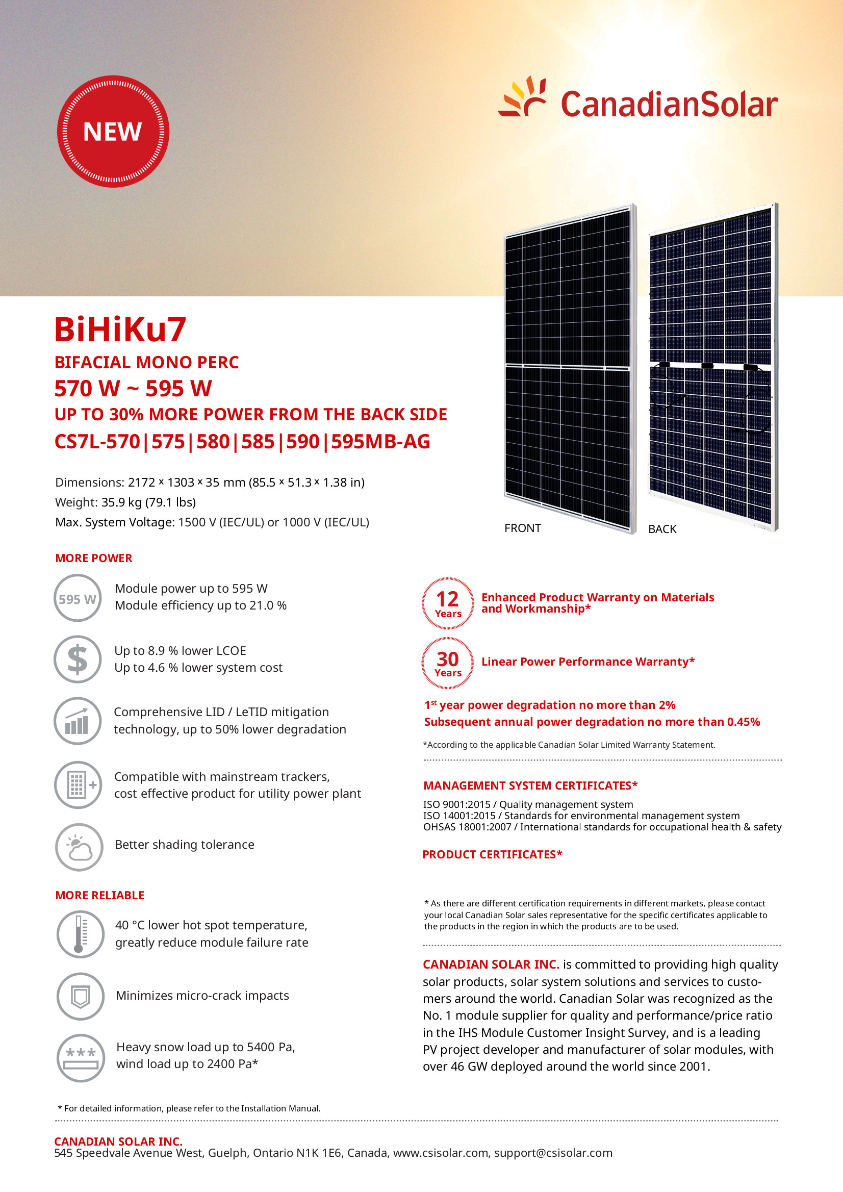 Bifacial 585W Monocrystalline Solar Panel , Half Cells Double Glass Solar Panel