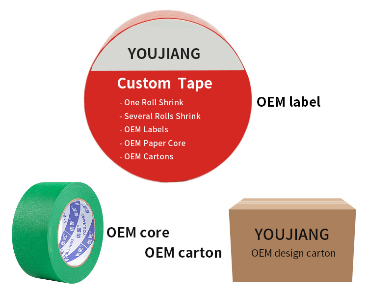 OEM Removable 25mm 48mm Green High Stick Spray Masking Tape For Outdoor Wall Paint