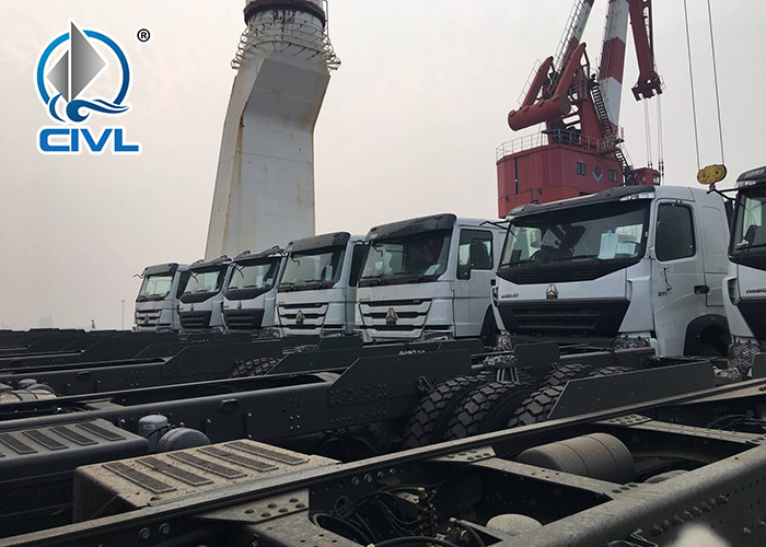 New 6x4 Cargo Truck Chassis Capacity 25 - 40 Tons SINOTRUK HOWO ZZ1257N4641W TR691 Tyre