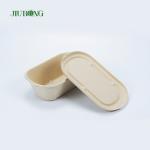 Biodegradable Takeaway Sugarcane Food Container 650ml Greaseproof Paper