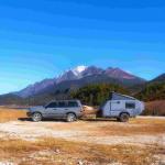 NJSTAR Hard Floor Camper Off Grid Solar Trailer Customized White