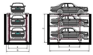 Quality Stereo Auto Park Garage 415V 2700kg Double Cylinder Galvanized Surface wholesale