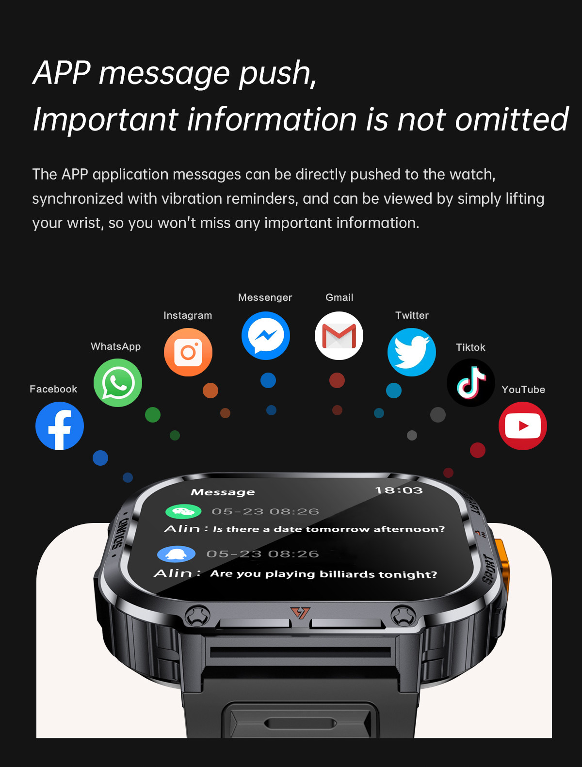 2.0" Military Rugged Outdoor Smart Watch Gps For Men Hiking 400mAh Battery