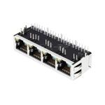 LPJ46614AENL 10/100 Base-T Tab Down Green/Yellow LED 1x4 Port POE RJ45 Magnetic