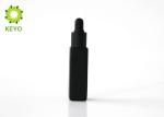 Matte Black Empty Essential Oil Bottles , Square Shape 10ml Glass Dropper