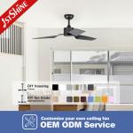 1stshine Ceiling Fan Industrial 52 Inches Black ABS Blades DC Motor Remote